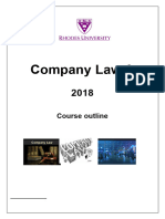 Company Law A Course Outline 2018