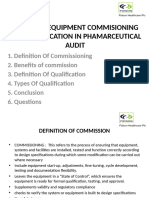 Impact of Equipment Commisioning and Qualification in Phamarceutical