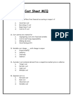 MCQ Cost Sheet