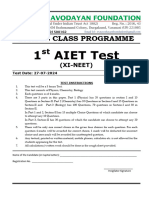 1 AIET Test: Enable Class Programme