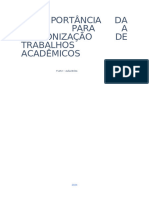 A Importância Da ABNT para A Padronização de Trabalhos Acadêmicos