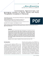 Synthesis, Characterization, Spectroscopic and Biological Studies of ZN ( ), MN ( ) and Fe ( ) Theophylline Complexes in Nanoscale