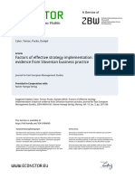 Factors of Effective Strategy Implementation: Empirical Evidence From Slovenian Business Practice