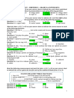 Practice Test - Midterm I - Grade 8 (Answer Key)