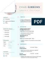 Blue and Pink Modern Graphic Designer Resume PDF