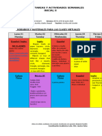 Horarios Y Materiales para Las Clases Virtuales