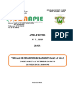 DAO - SONAPIE - TRAVAUX DE REPARATION DE BATIMENTS DANS LA VILLE D'ABIDJAN ET A L'INTERIEUR DU PAYS - Corrigé Du 27-09-2024