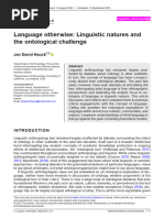 Language Otherwise Linguistic Natures An