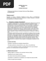 Roteiro para Prática - Avaliação Nutricional