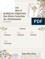 Les Croyances Fondamentales Et Pratiques Religieuses Des Divers Branches Du Christianisme