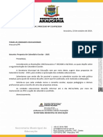 OFÍCIO EXTERNO #5046/2024 - PROCESSO #152478/2024: Secretaria Municipal de Educação