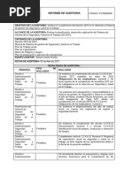 Informe de Auditoria: Objetivo de La Auditoria: Alcance de La Auditoria: Criterios de La Auditoria