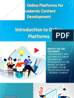 Week 8 - Online Platform For Academic Content Development