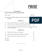 Practical Model Question Paper Physics SSC