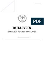 CMC Vellore Summer Admission Bulletin 2021