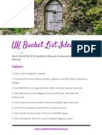 Printable UK Bucket List Template