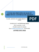 Cours Des Principes de Base Et Objectif Du Controle de Gestion