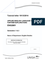 Tutorial Letter 101/3/2014: Applied English Language Studies: Further Explorations