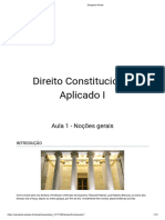 Direito Constitucional Aplicado I: Aula 1 - Noções Gerais