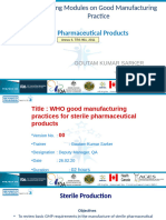 WHO GMP - Sterile Pharmaceuticals Products