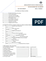 Self-Study Handout - Thursday