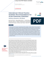 International Clinical Practice Guideline Recommendations For Acute Pulmonary Embolism