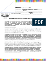 01 Ano e 7 Meses A 3 Anos e 11 Meses ED ESPECIAL RELATÓRIO DE DESENVOLVIMENTO INFANTIL INDIVIDUAL