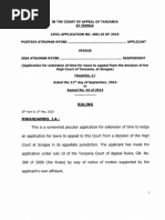 14 Days Time To Apply For Leave To Appeal in Second Bite, Technical Delay As Ground For Extension of Time, MUSTAFA ATHUMAN NYONI