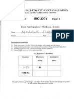 BIOLOGY Marking Scheme PP1