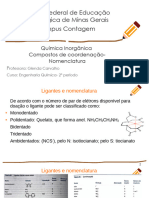 Aula 6 Compostos de Coordenao Nomenclatura Isomeria e Quiralidade