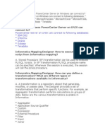 Powercenter Server On Windows Can Connect To Following Databases: Ibm Db2 Informix Microsoft Access Microsoft Excel Microsoft SQL Server Oracle Sybase Teradata