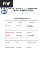 Programme Du Dimanche 27 Octobre 2024