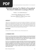 Maximum Spanning Tree Model On Personalized Web Based Collaborative Learning in Web 3.0