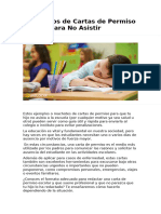 Ejemplos de Cartas de Permiso Escolar para No Asistir