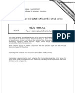 0625 PHYSICS: MARK SCHEME For The October/November 2012 Series