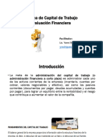 Política de Capital de Trabajo Evaluacion Fin Proyecto