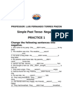 Simple Past Tense in Negative - PRACTICE