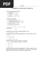 Formulas de Fisica Basica