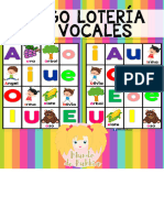 Juego de Lotería para Trabajar Vocales Recopilado Por Mundo de Rukkia