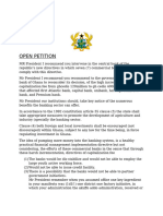 Open Petition To MR President, For Bail-Out For The Private Commercial Banking Sector.