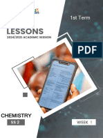 Chemistry Ss 2 Week 1 1st Term