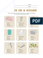 Brown Printable Rooms in A House Worksheet