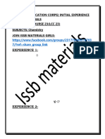 AEC (Army Education Corps) Chemistry LCC 23 Initial Experience by Issb Materials