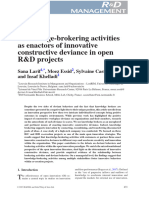 R D Management - 2023 - Larif - Knowledge Brokering Activities As Enactors of Innovative Constructive Deviance in Open R D