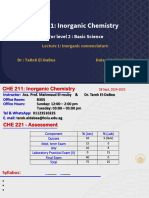 Lecture 1 Inorganic Chemistry CHE 211