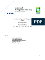 Quantitative Methods - Course Outline