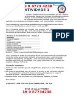 1 QUESTÃO A Classificação Contábil É Uma Ferramenta Da Contabilidade Que Tem o Objetivo de Categorizar Todas As Contas Da Empresa, Visto