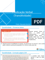 Predicação Verbal (Transitividade) : Profa. Manuela Amorim