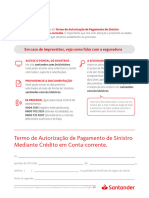 Termo de Autorização de Pagamento de Sinistro Mediante Crédito em CC - 2022