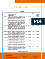 Presupuesto 17 X 29